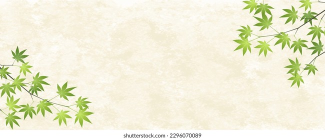 Banner de verano o ilustración de cabecera con fondo de papel japonés de color azul y color beige. Ilustración vectorial.