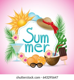 Summer banner isolated on background.For web site,ads,poster,placard and promotion material.Also useful for flyer,banner,marketing on social network and blog advert