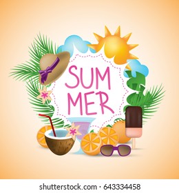 Summer banner isolated on background.For web site,ads,poster,placard and promotion material.Also useful for flyer,banner,marketing on social network and blog advert