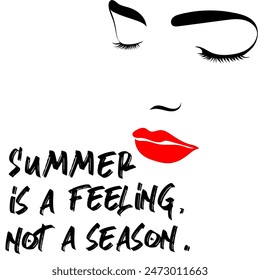 Summer banner, poster with a girl and a fun inscription.