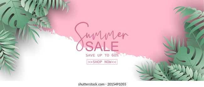 Summer banner template for advertising summer arrivals collection or seasonal sales promotion