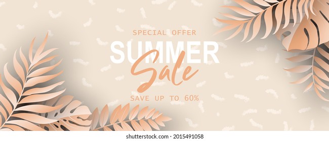 Summer banner template for advertising summer arrivals collection or seasonal sales promotion