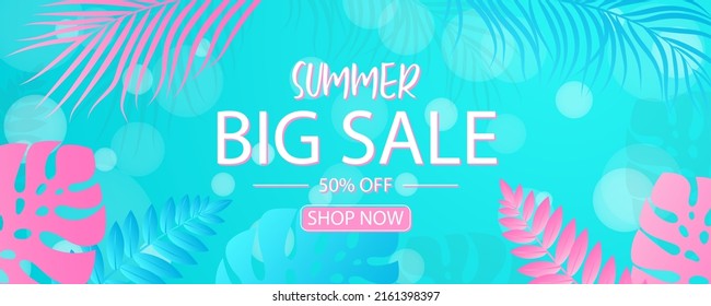 Summer banner template for advertising summer arrivals collection or seasonal sales promotion