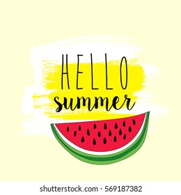 Summer banner template design. Hello Summer inscription