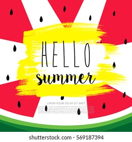 Summer banner template design. Hello Summer inscription