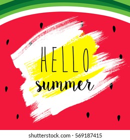 Summer banner template design. Hello Summer inscription