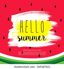 Summer banner template design. Hello Summer inscription