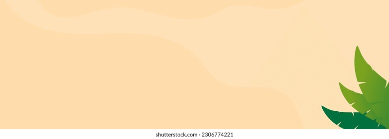 Summer banner template with tropical leaf vector illustration. Nature concept.
