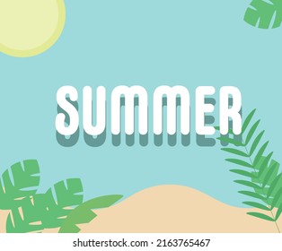 Summer banner template. Vector background