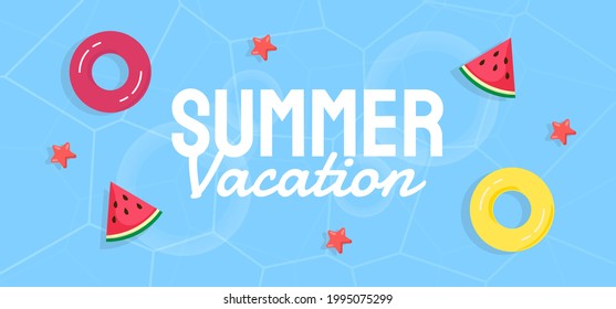 Summer banner template vector illustration for social media. Vector