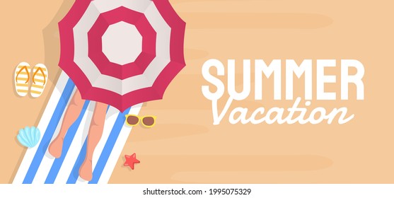 Summer banner template vector illustration for social media. Vector
