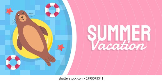 Summer banner template vector illustration for social media. Vector