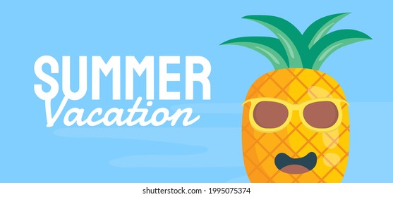 Summer banner template vector illustration for social media. Vector