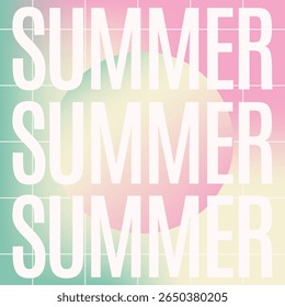 Summer Banner with Typographic on Soft Gradient background. Social media post. Vector template.