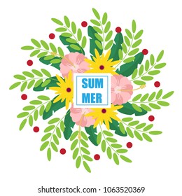 Summer banner, vector illustration.