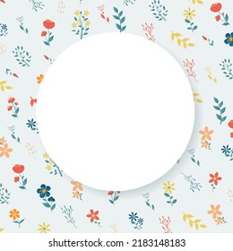 Pancarta De Verano Con Flores Vintage, Ilustración Vectorial