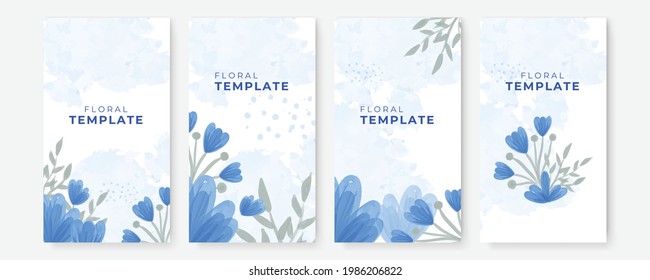 Summer banner watercolor greeting card collection for social media post or story templates. Can be use for greeting card, wedding invitation, happy birthday card, poster, flier, fashion sale and more