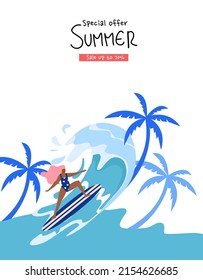Summer banner.Cute pattern.Banner ,Frame ,Card design.colorful background.