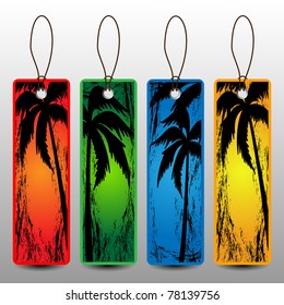 Summer banners with palm trees