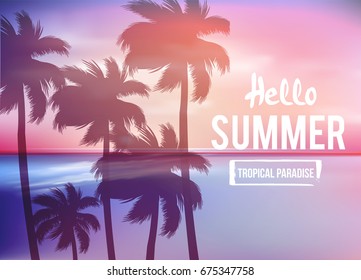 Summer banner-tropical background 