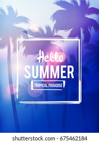 Summer banner-tropical background