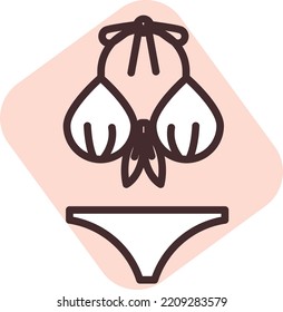 Traje de baño de verano, ilustración, vector sobre fondo blanco.