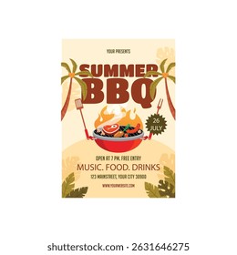 Summer BBQ flyer poster template design