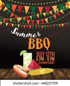 Summer BBQ fun food design. EPS 10 vector.