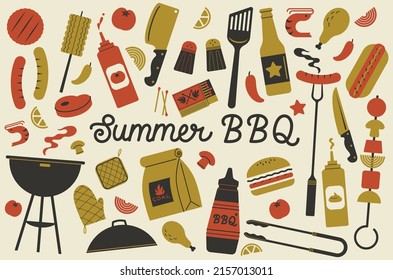 Summer BBQ Holiday Vector Set