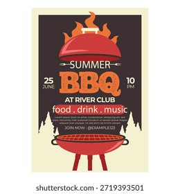 Diseño de Plantilla de póster de folleto de fiesta de barbacoa de verano