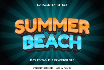 Summer beach 3d text effect with trendy theme. summer typography for products tittle