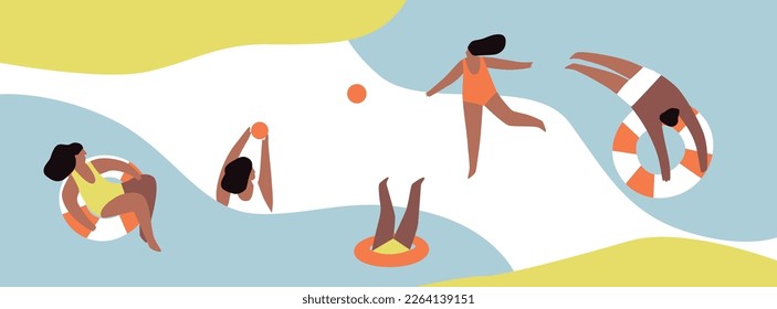 Summer beach background. Creative illustration for poster, web, landing, page, cover, ad, greeting, card, promotion. Eps 10 vector.