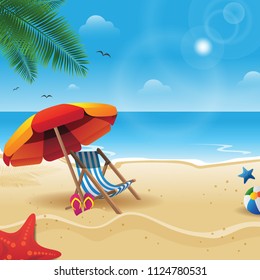 Summer Beach Background Illustration