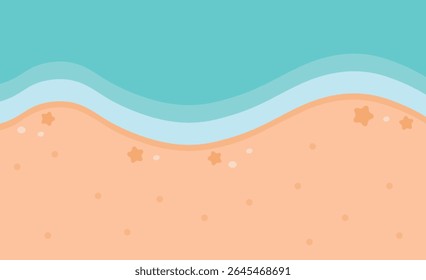 Ilustración de fondo de playa de verano. Vector aislado