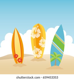 Summer Beach Background With Beach Items