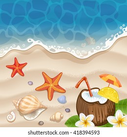 Summer beach background with sea