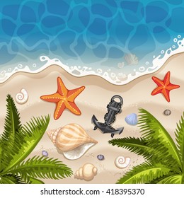 Summer beach background with sea