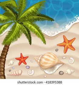 Summer beach background with sea