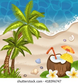 Summer beach background with sea