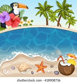 Summer beach background with sea