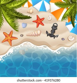 Summer beach background with sea