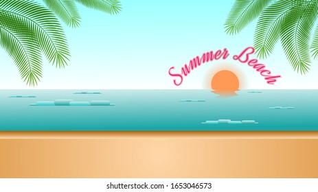 Summer Beach Hintergrund mit Sunset und Blue Sky.