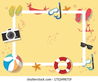 Summer  Beach  background in a top view background