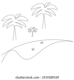 Summer beach background, vector illustration