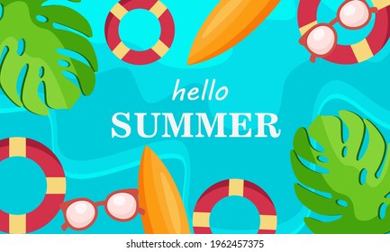 Summer Beach Background Vector Illustration 