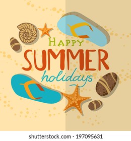 Summer Beach Background. Vector Illustration. Eps 10