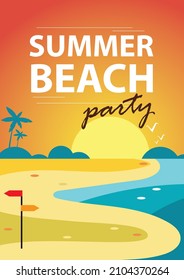 Summer beach background. vector illustration