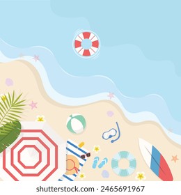 Sommer Strand Hintergrund Vektorillustration mit für Banner, Poster und Card Vorlage