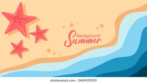 Summer beach background. Vector illustration in flat design style. file EPS