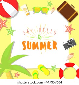 Summer beach background vector illustration